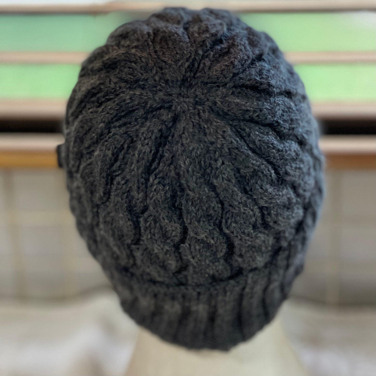 KeepSake Classic Cable Hand Knitted Beanie - Charcoal