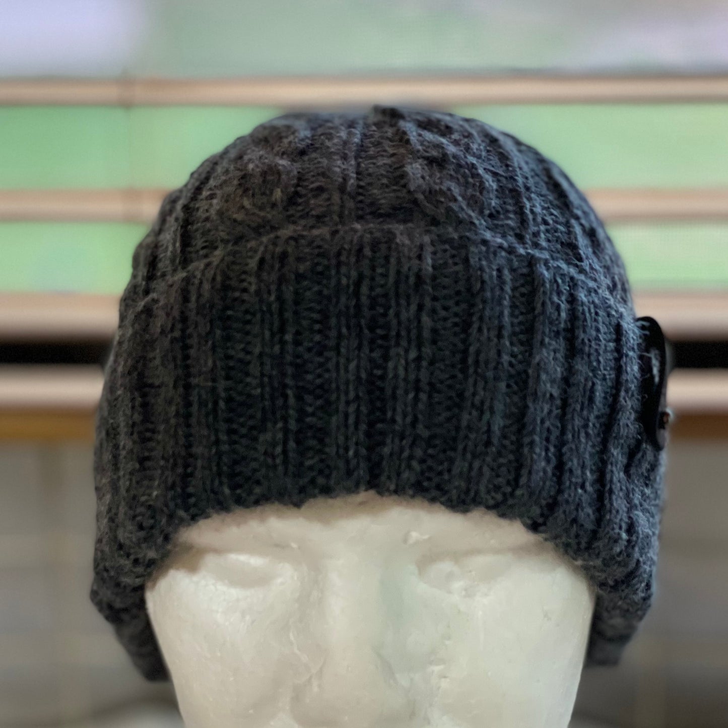 KeepSake Cable Pattern Hand Knitted Beanie - Charcoal