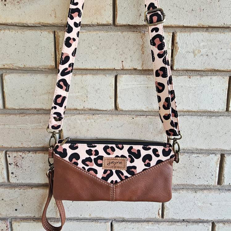Dusty Miller Leopard Print with Cowhide – Crossbody Bag & Coin Purse Set