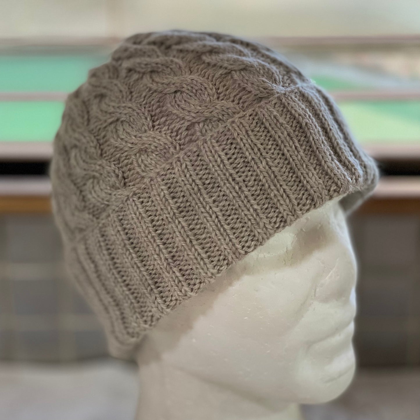 KeepSake Classic Cable Hand Knitted Beanie - Mushroom