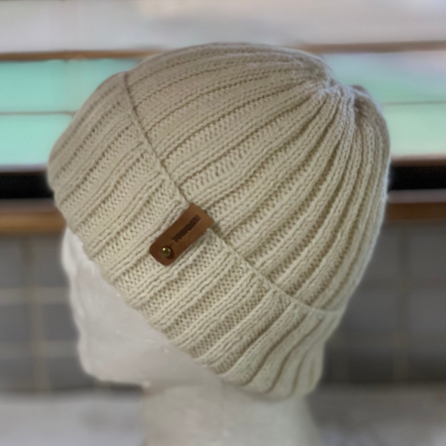 KeepSake Classic Rib Hand Knitted Beanie - Cream
