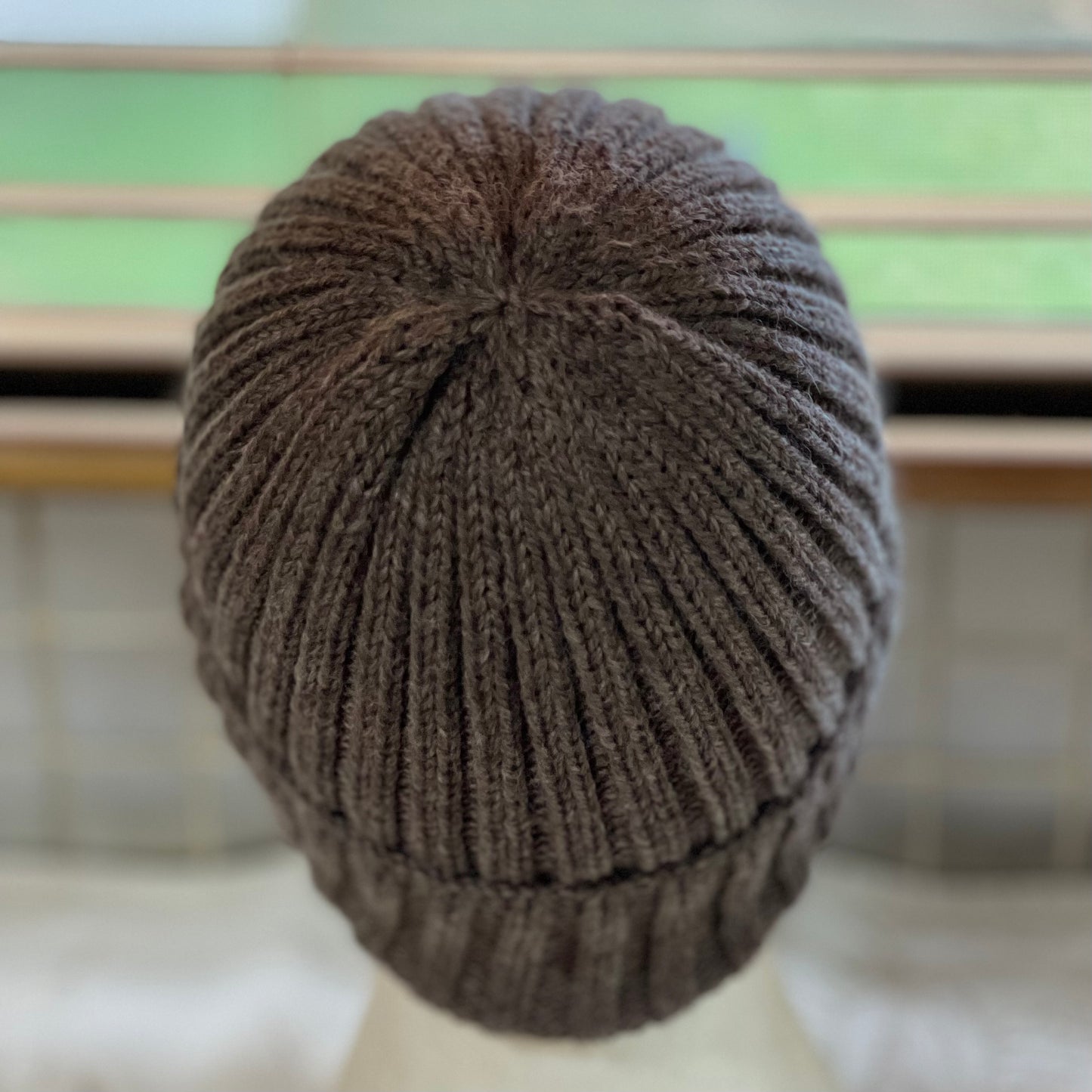 KeepSake Classic Rib Hand Knitted Beanie - Wood