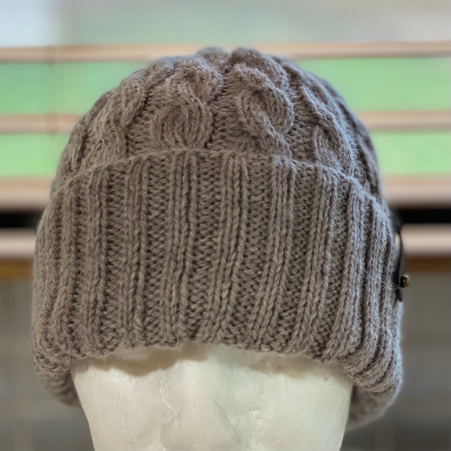 KeepSake Classic Cable Hand Knitted Beanie - Swiss Brown