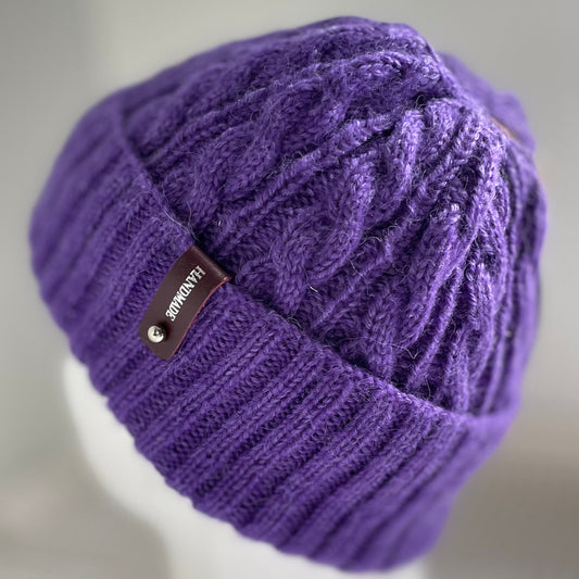 Cosy Comfort Cable Pattern Hand Knitted Beanie