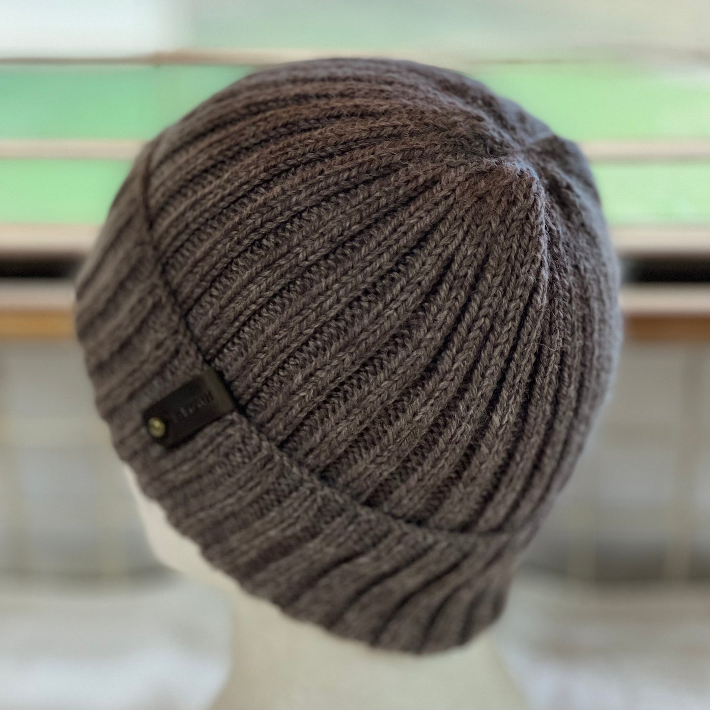 KeepSake Classic Rib Hand Knitted Beanie - Wood