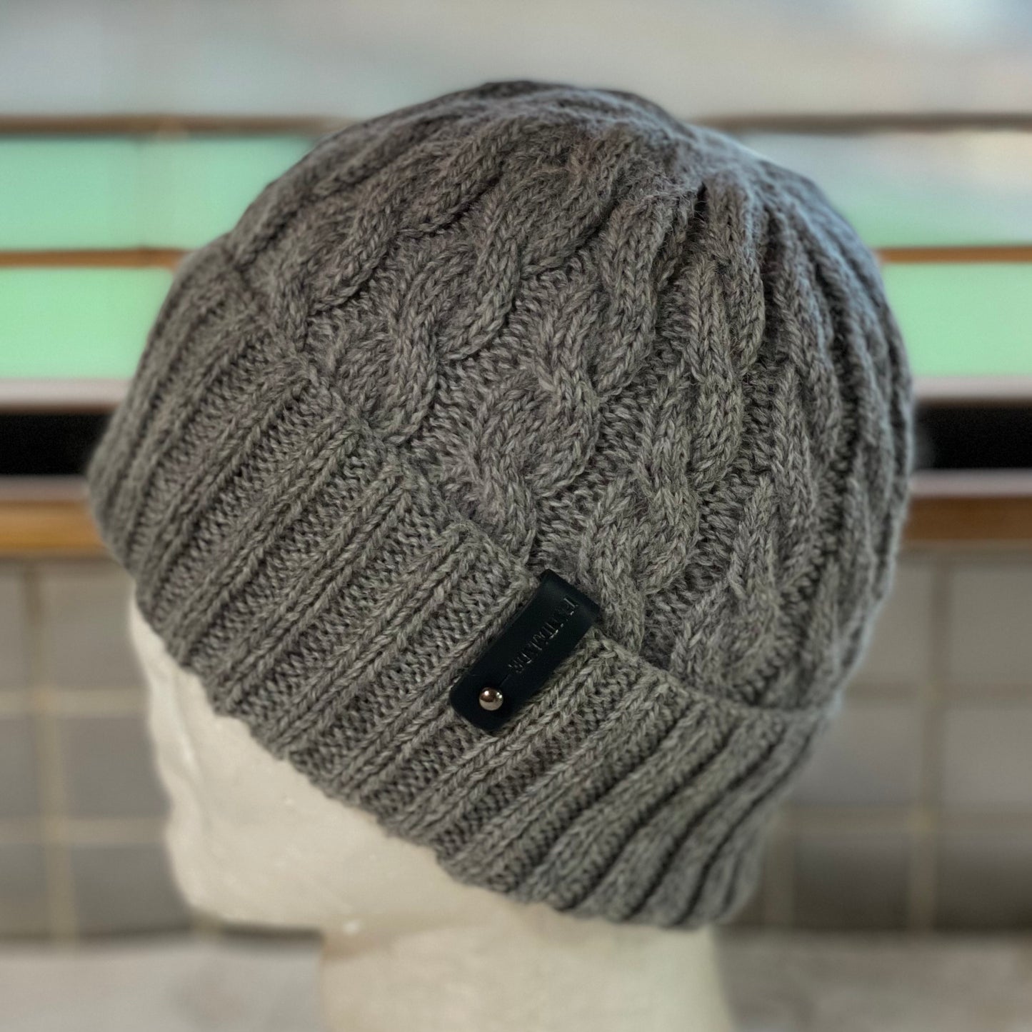 KeepSake Classic Cable Hand Knitted Beanie - Silver