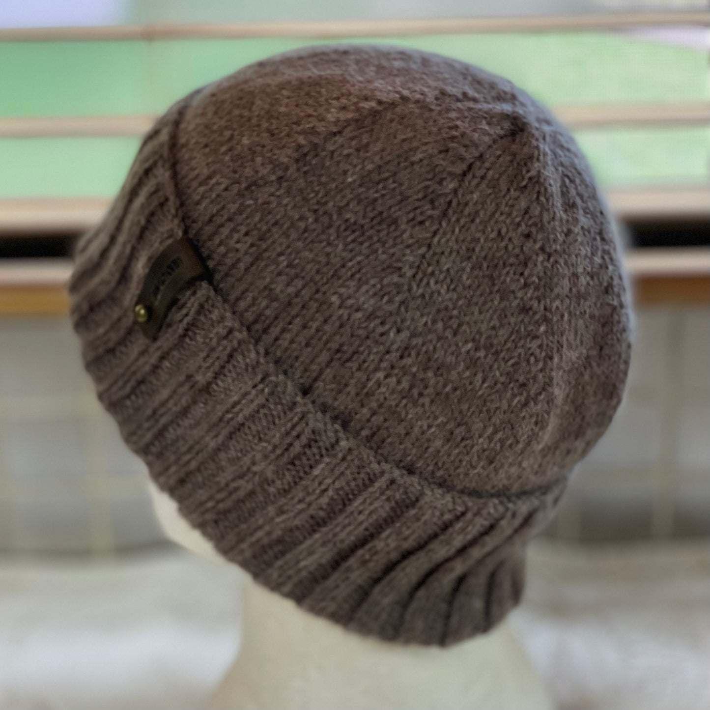 KeepSake Classic Knit Handmade Beanie - Wood