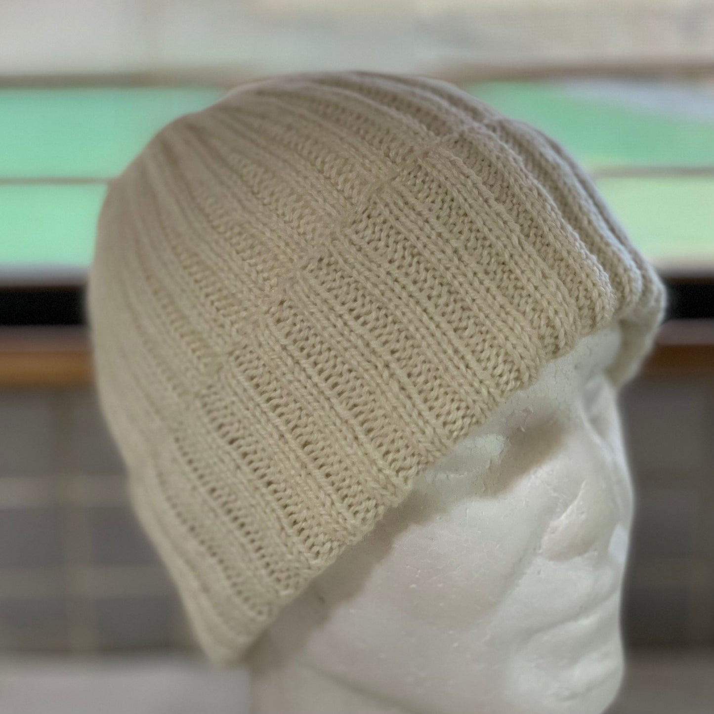 KeepSake Classic Rib Hand Knitted Beanie - Cream