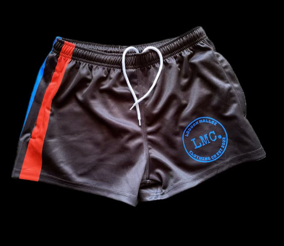 Footy Shorts - Crimson Blue Mallee