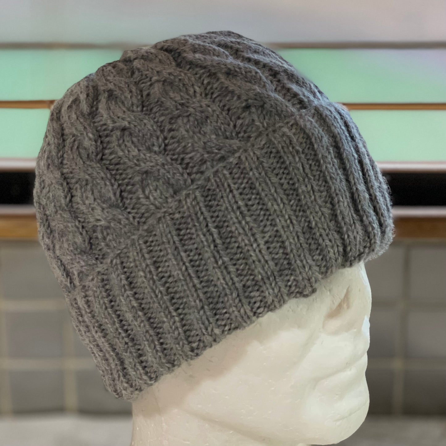 KeepSake Classic Cable Hand Knitted Beanie - Silver