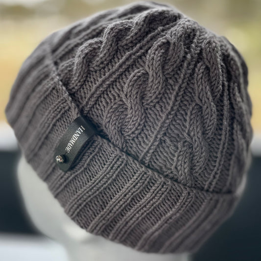 Essence Merino Cable Pattern Toddler/Preschool Size Beanie - Silver