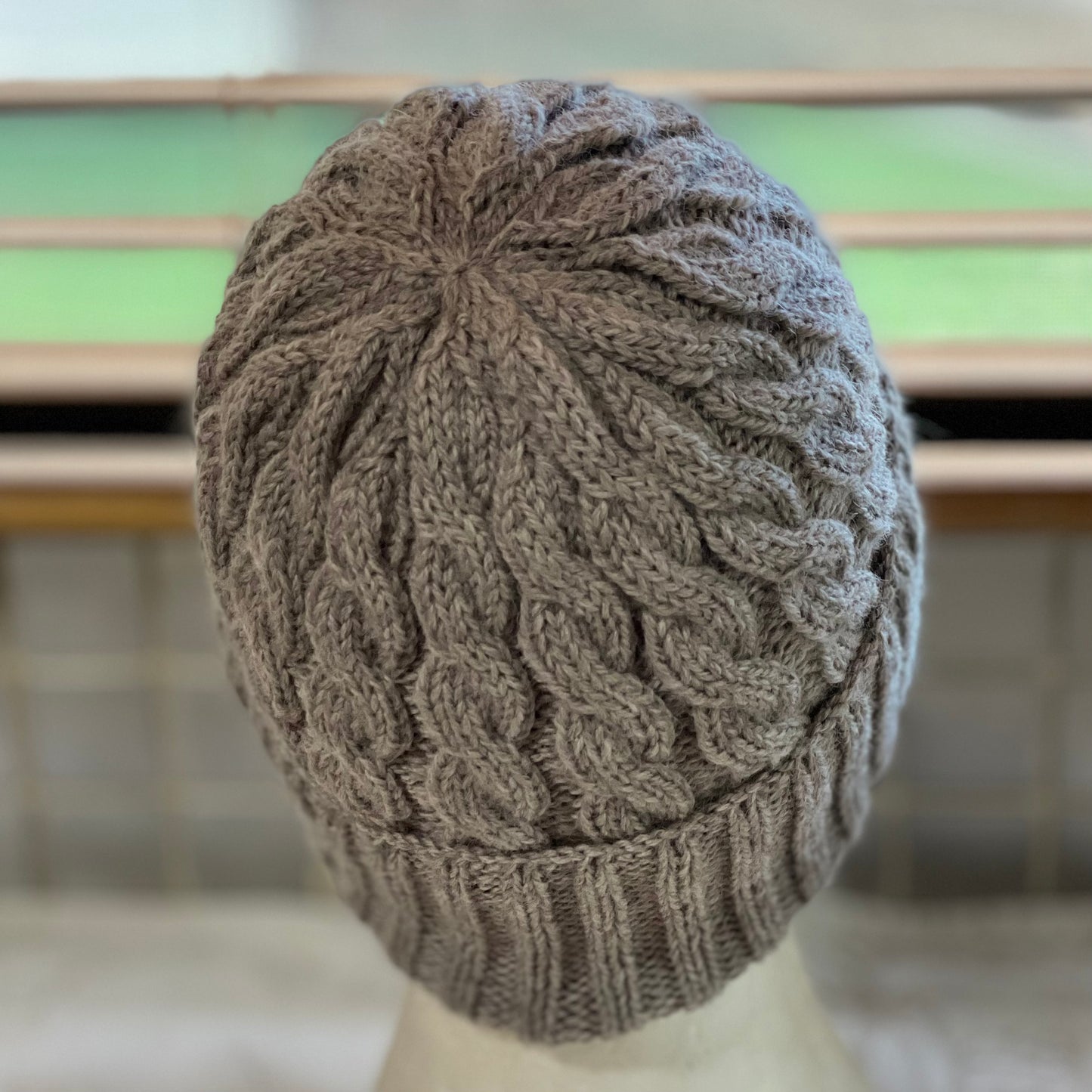 KeepSake Classic Cable Hand Knitted Beanie - Swiss Brown