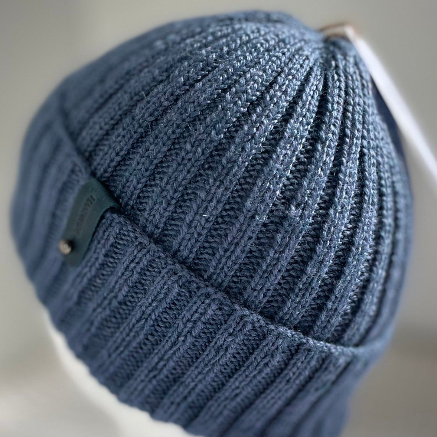 Arcadia Classic Rib Hand Knitted Beanie - Aegean Blue