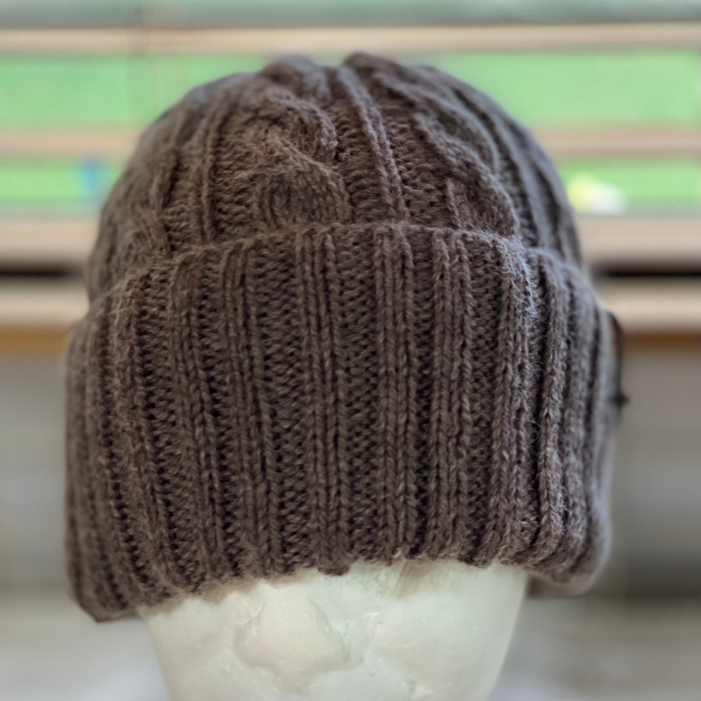 KeepSake Cable Pattern Hand Knitted Beanie - Wood