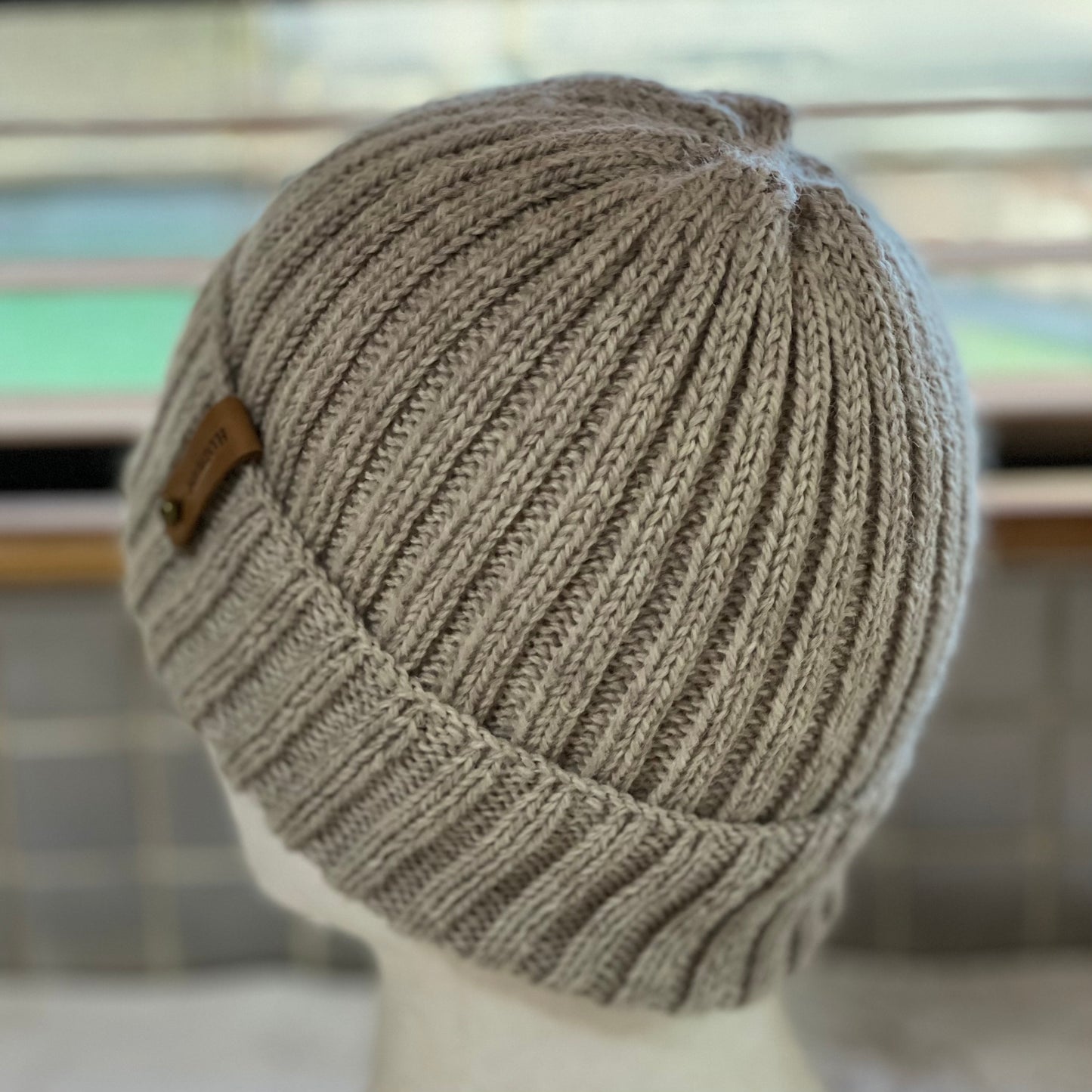 KeepSake Classic Rib Hand Knitted Beanie - Mushroom