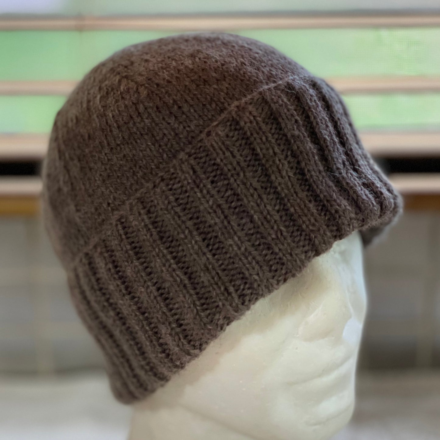 KeepSake Classic Knit Handmade Beanie - Wood
