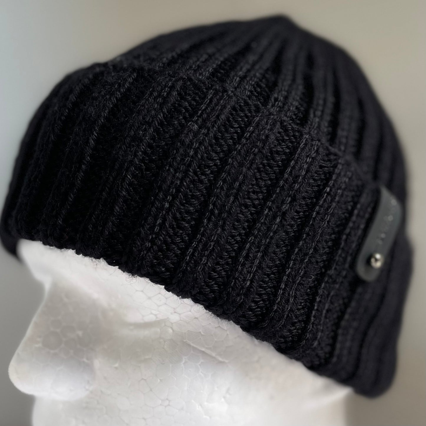 Magnum Classic Rib Hand Knitted Men's Beanie - Black