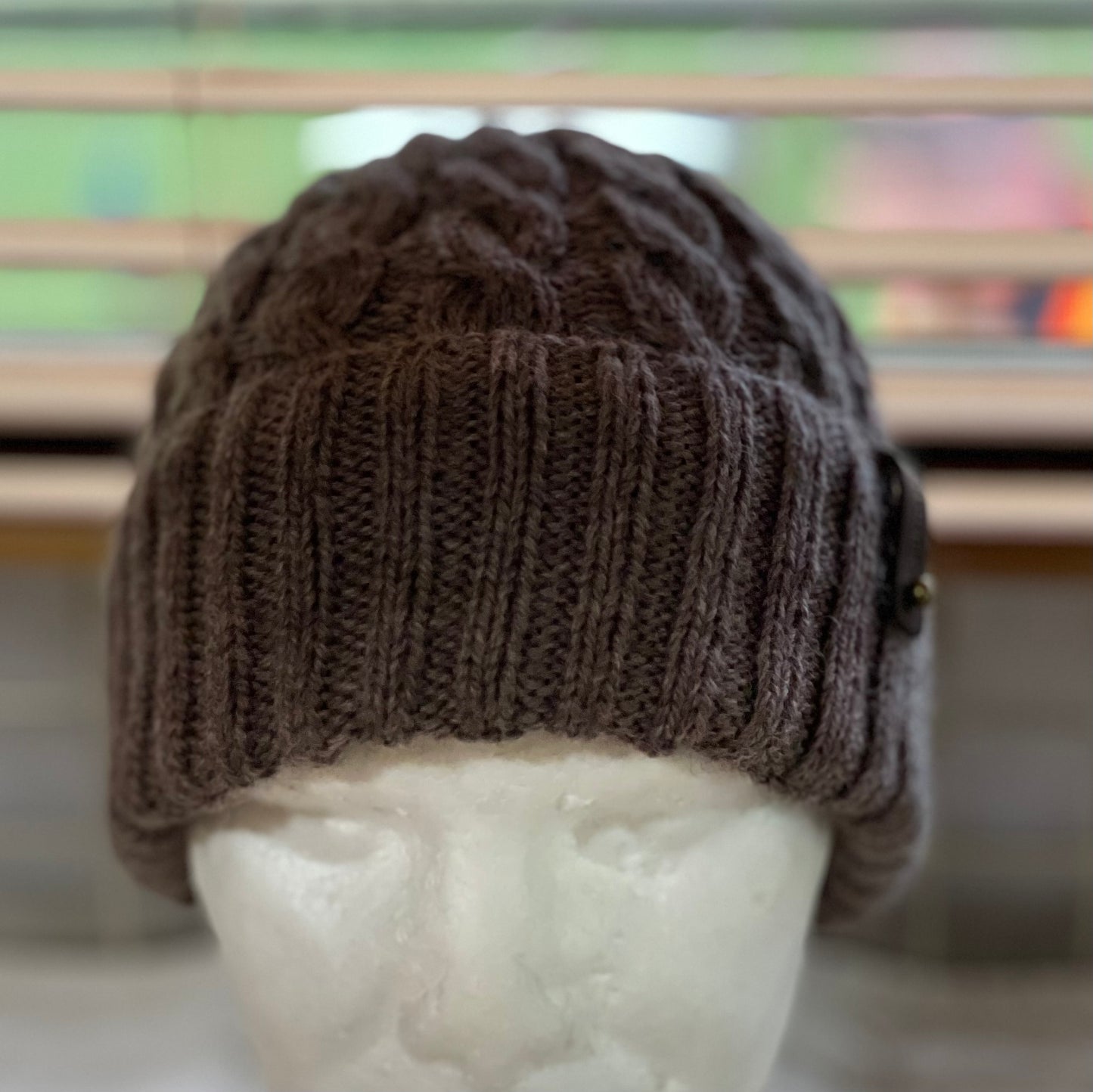 KeepSake Classic Cable Hand Knitted Beanie - Wood