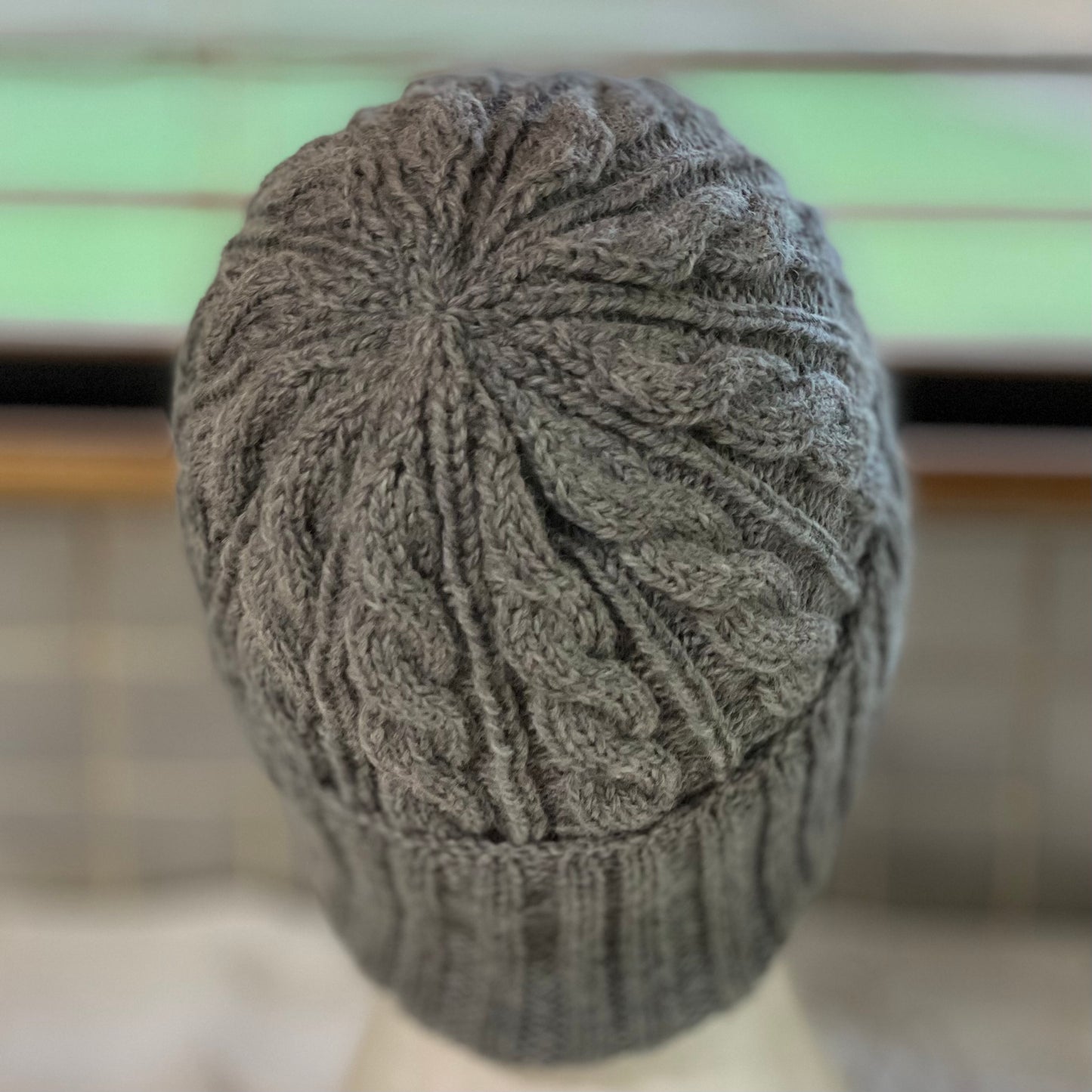 KeepSake Cable Pattern Hand Knitted Beanie - Silver