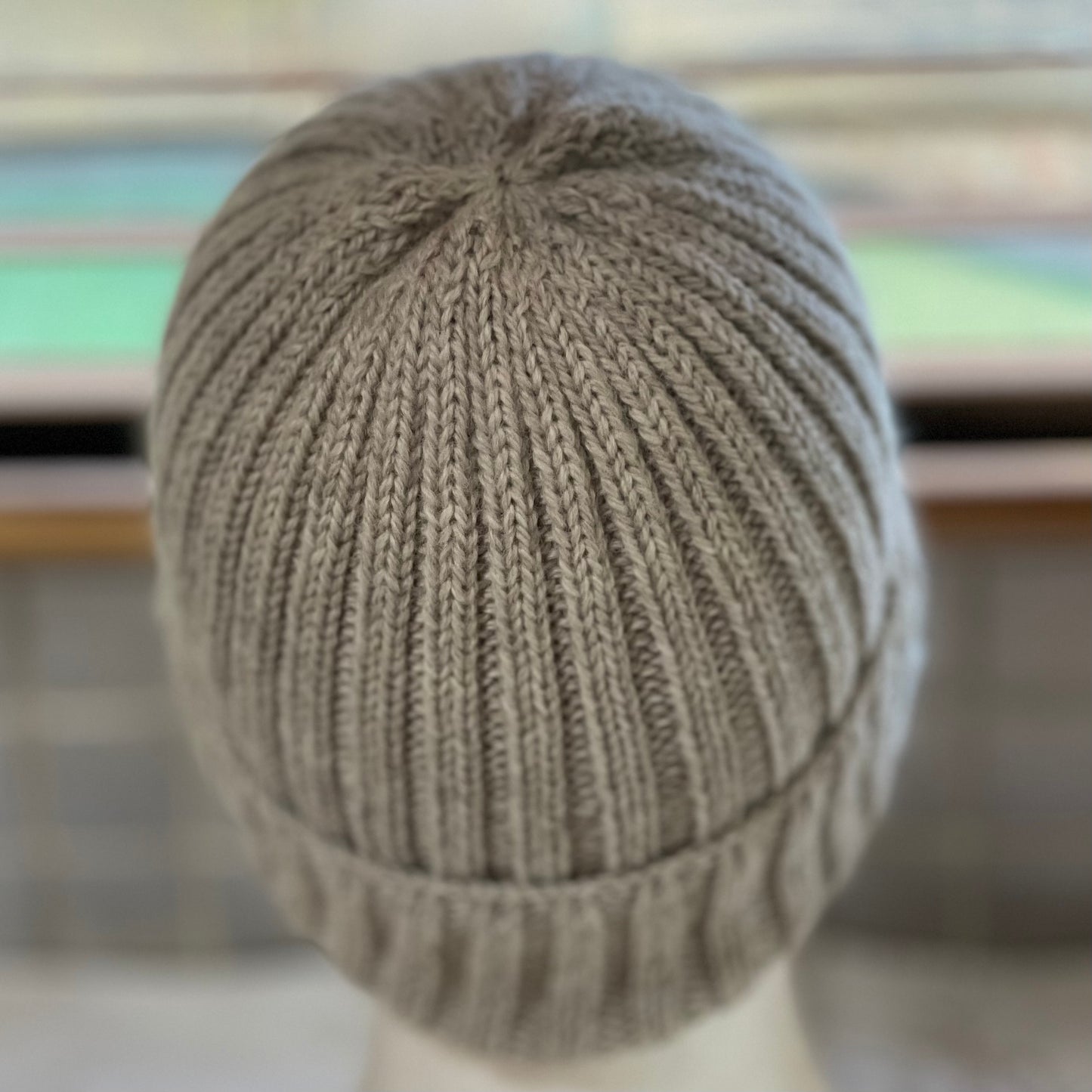 KeepSake Classic Rib Hand Knitted Beanie - Mushroom