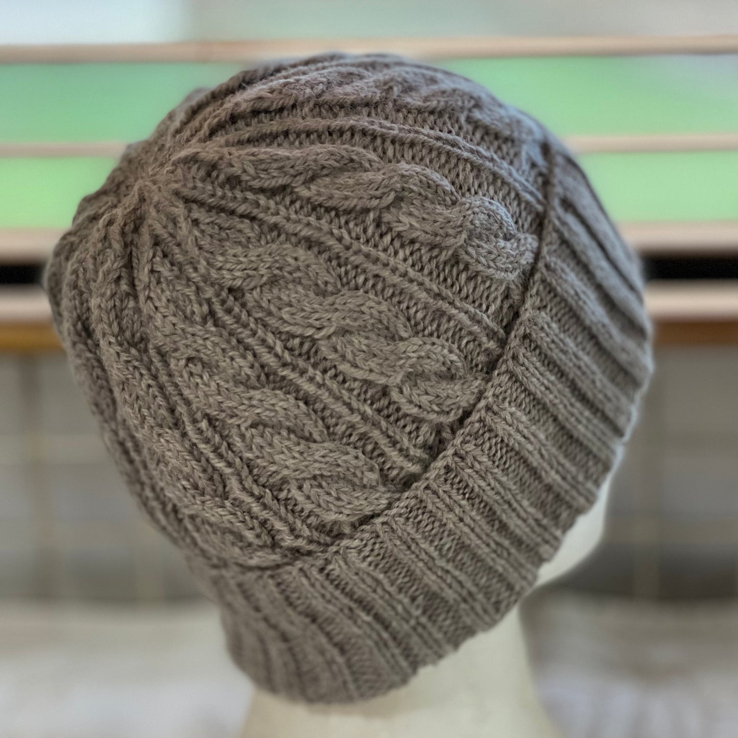 KeepSake Cable Pattern Hand Knitted Beanie - Swiss Brown