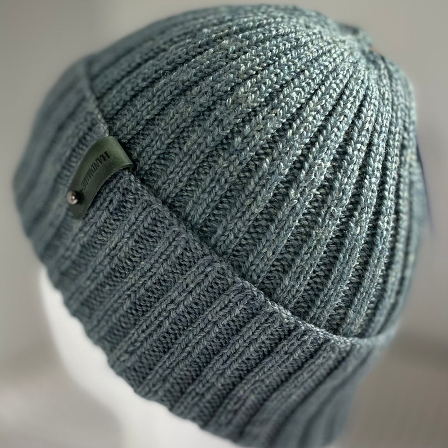 Arcadia Classic Rib Hand Knitted Beanie - Pine