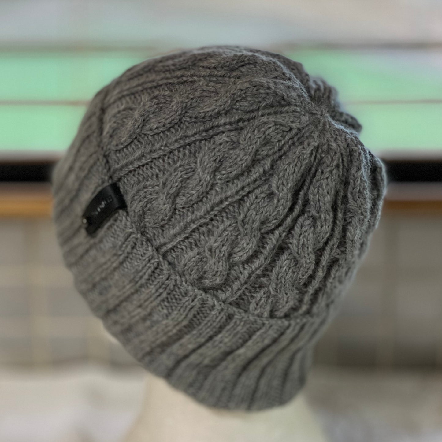 KeepSake Cable Pattern Hand Knitted Beanie - Silver