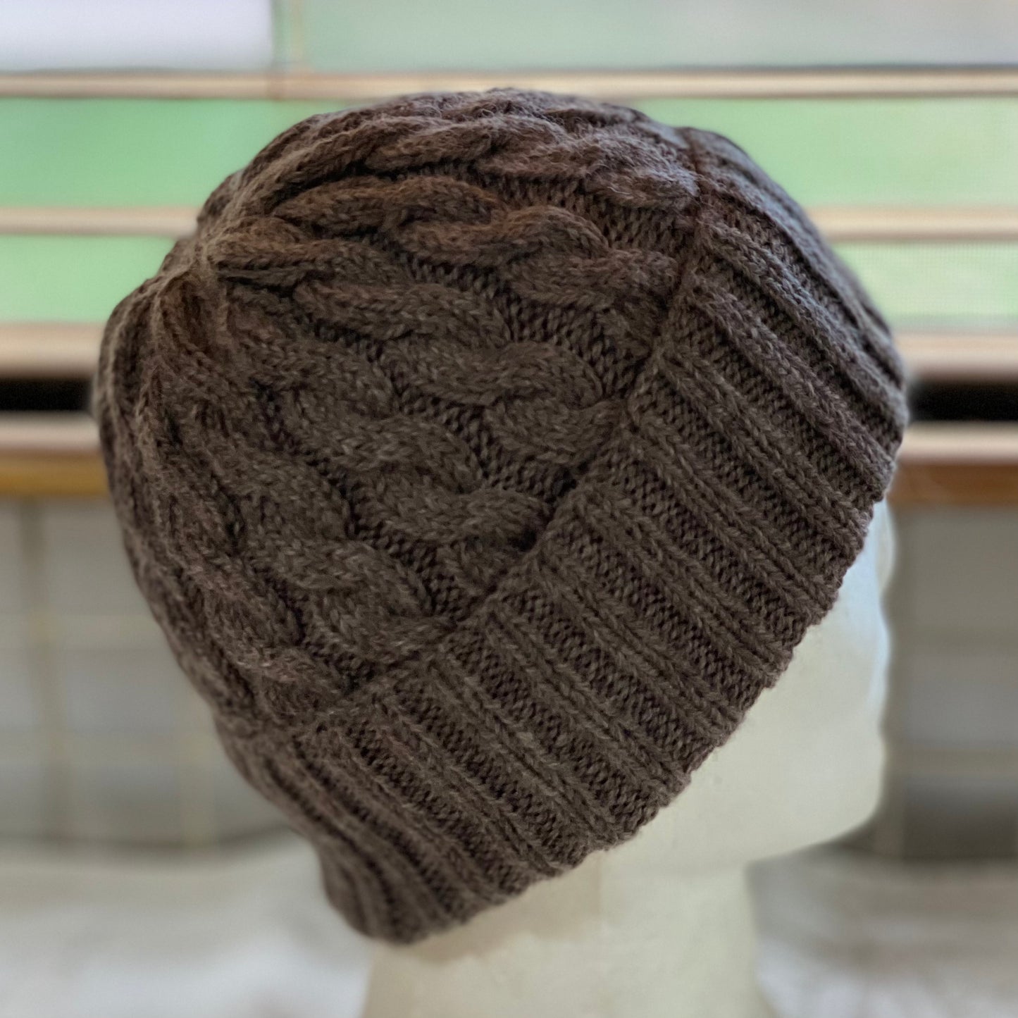 KeepSake Classic Cable Hand Knitted Beanie - Wood