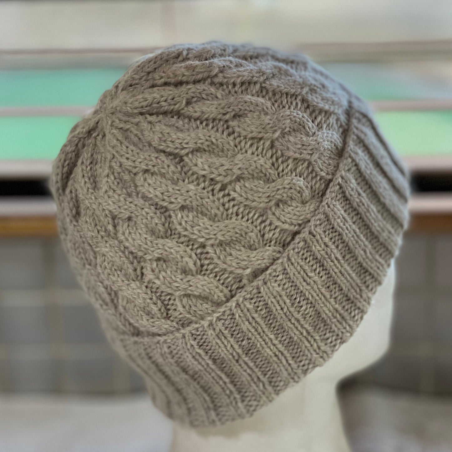 KeepSake Classic Cable Hand Knitted Beanie - Mushroom