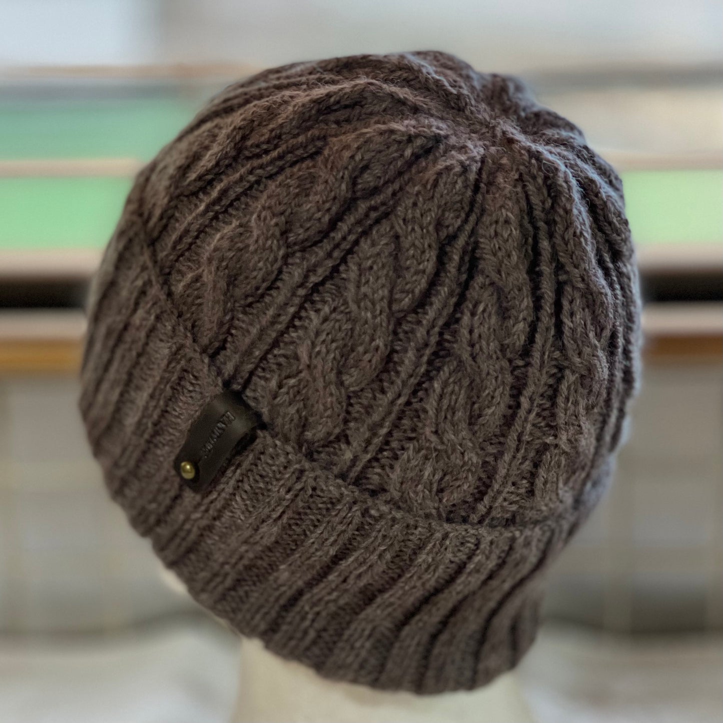 KeepSake Cable Pattern Hand Knitted Beanie - Wood
