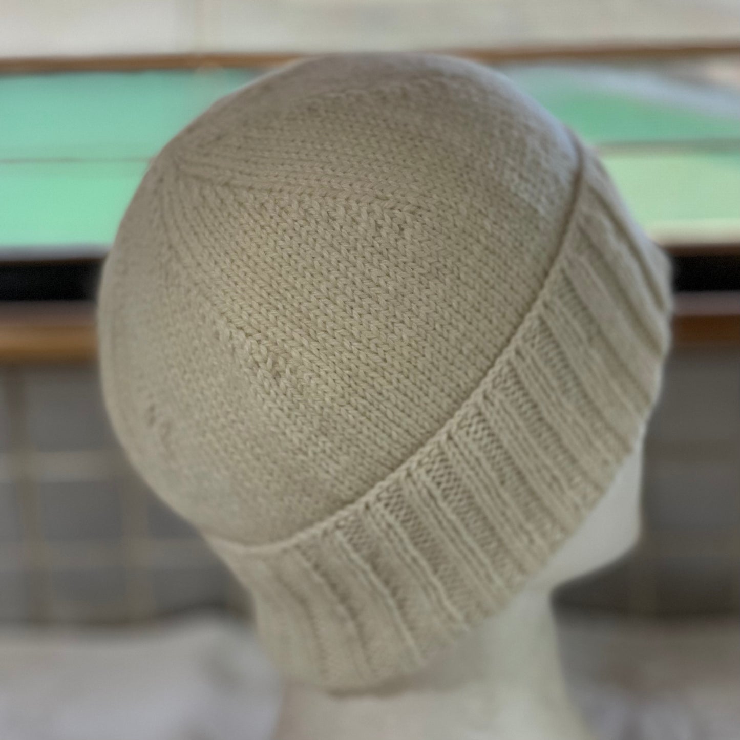 KeepSake Classic Knit Handmade Beanie - Cream