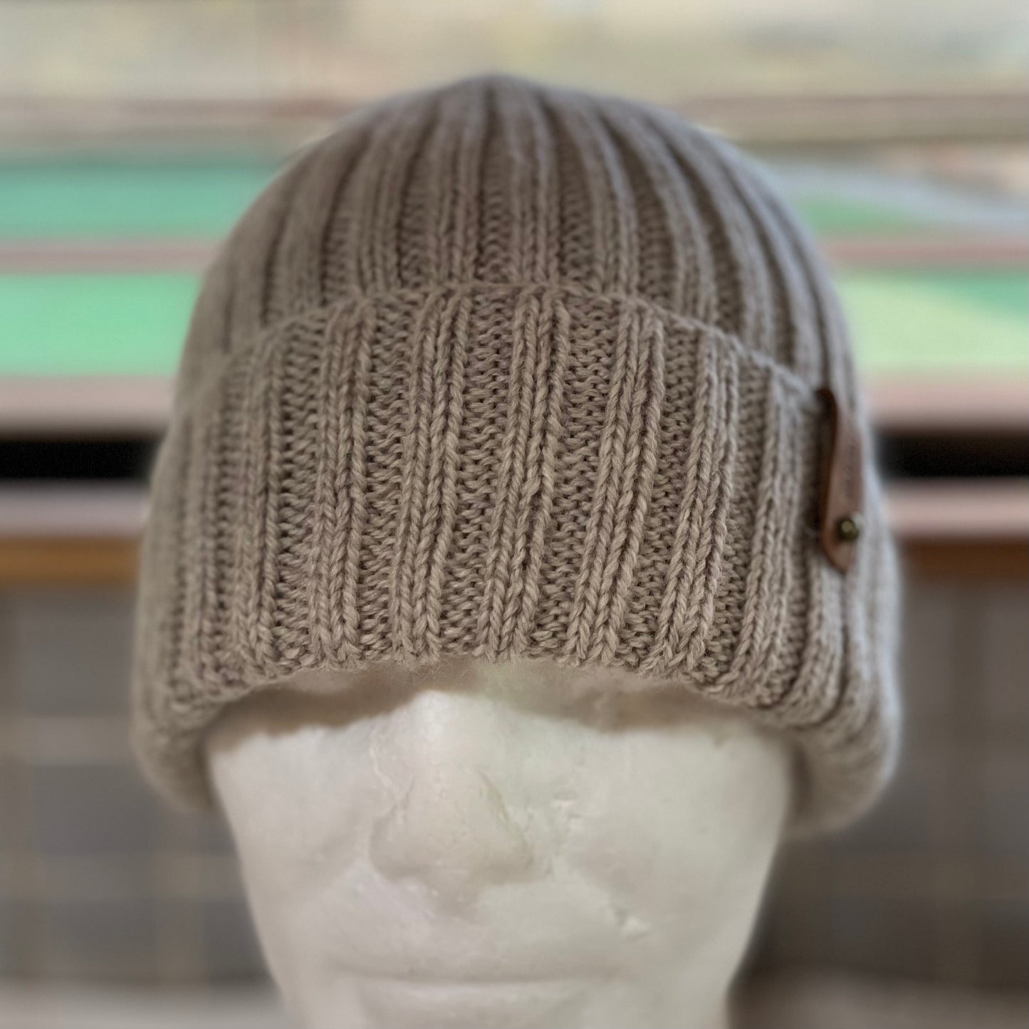 KeepSake Classic Rib Hand Knitted Beanie - Mushroom