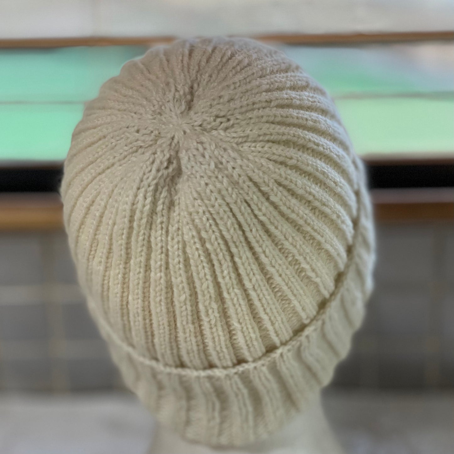KeepSake Classic Rib Hand Knitted Beanie - Cream