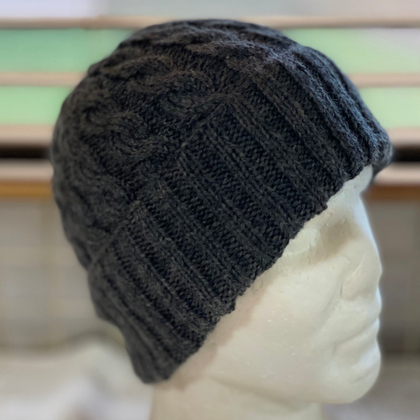 KeepSake Classic Cable Hand Knitted Beanie - Charcoal