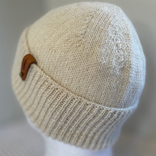 Heirloom Classic Knit Australian Alpaca Hand Knitted Beanie - Cream