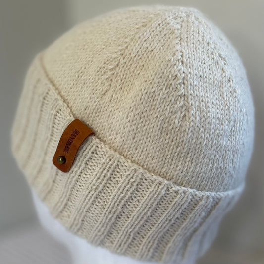 Heirloom Classic Knit Australian Alpaca Hand Knitted Beanie - Cream