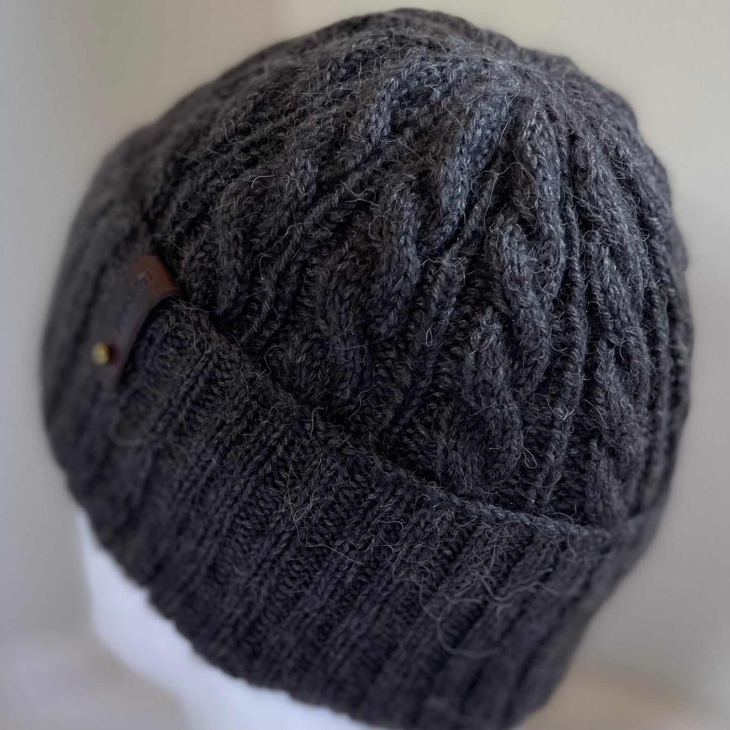 Cosy Comfort Cable Pattern Hand Knitted Beanie - Lead