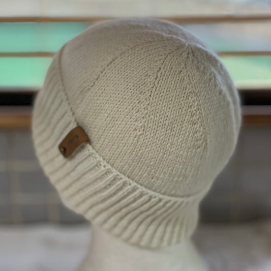 KeepSake Classic Hand Knitted Beanie - Cream