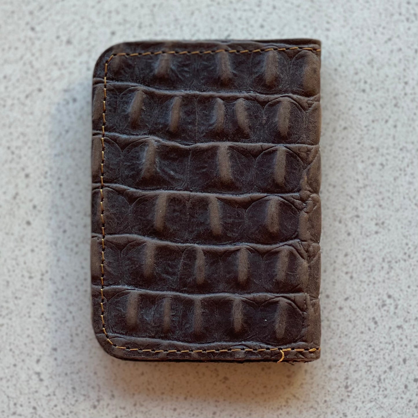 Hand Crafted Leather Card Wallet - Brown