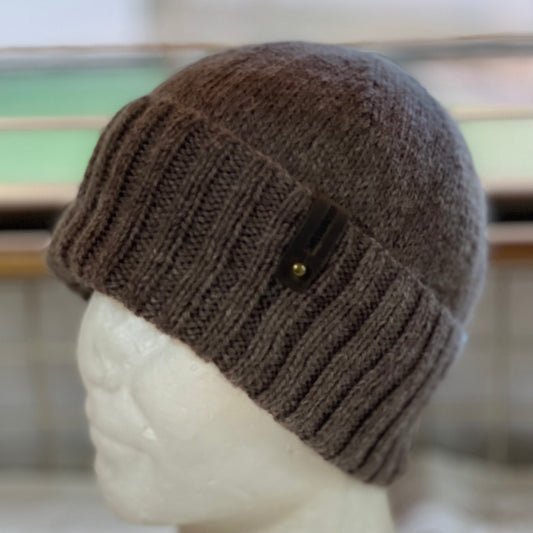 KeepSake Classic Knit Handmade Beanie - Wood