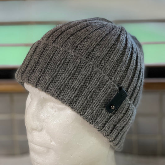 KeepSake Classic Rib Hand Knitted Beanie - Silver