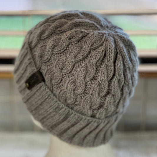 KeepSake Classic Cable Hand Knitted Beanie - Swiss Brown