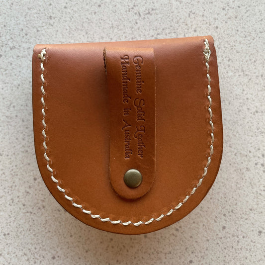 Hand Crafted Leather Coin Pouch - Tan