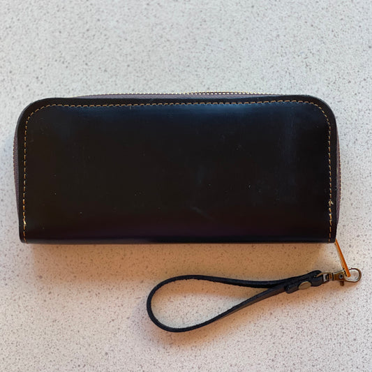 Hand Crafted Buffalo Leather Ladies Wallet - Black