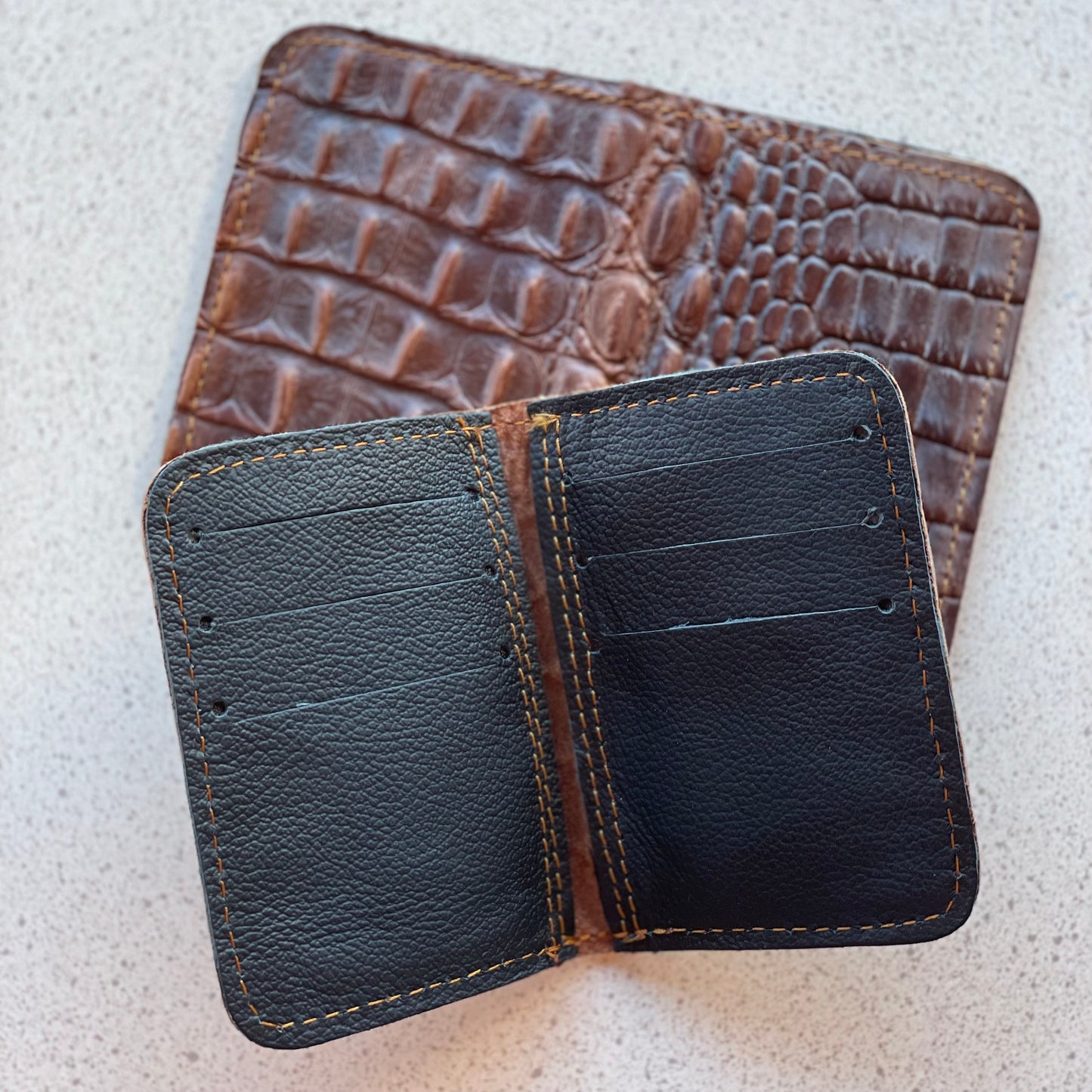 Hand Crafted Leather Card Wallet - Tan
