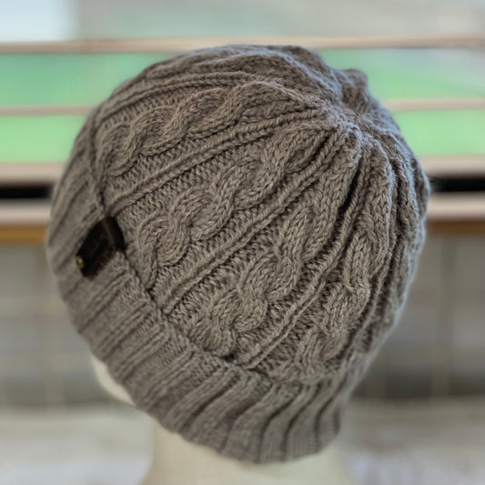 KeepSake Cable Pattern Hand Knitted Beanie - Swiss Brown