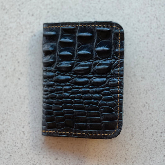 Hand Crafted Leather Card Wallet - Black