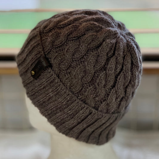 KeepSake Classic Cable Hand Knitted Beanie - Wood